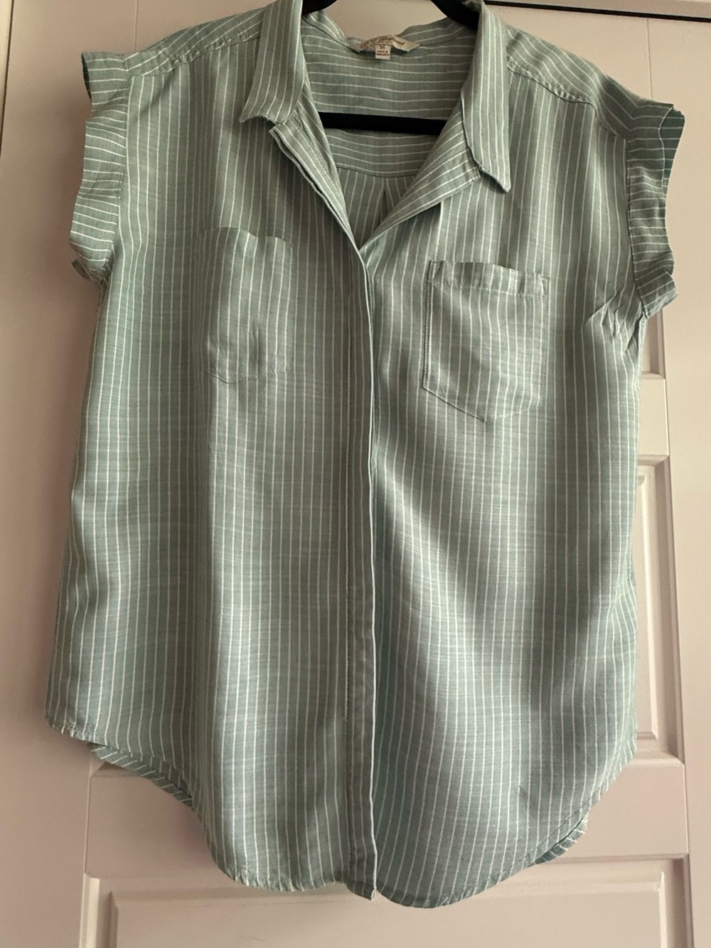 Jachs Girlfriend Mint Green and White Striped Shirt